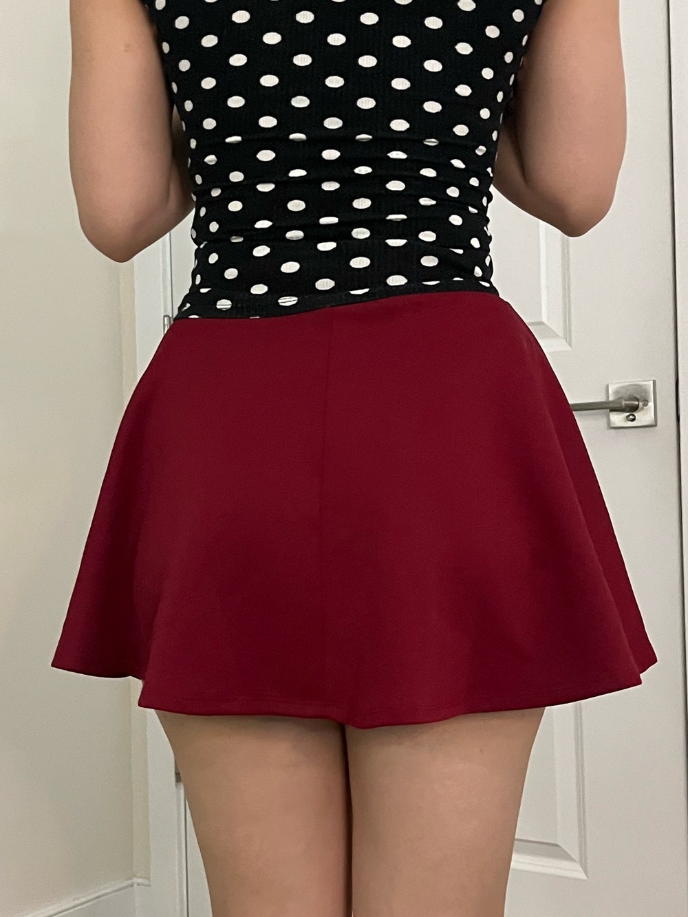 By Johnny Burgundy Circle Skater Skirt